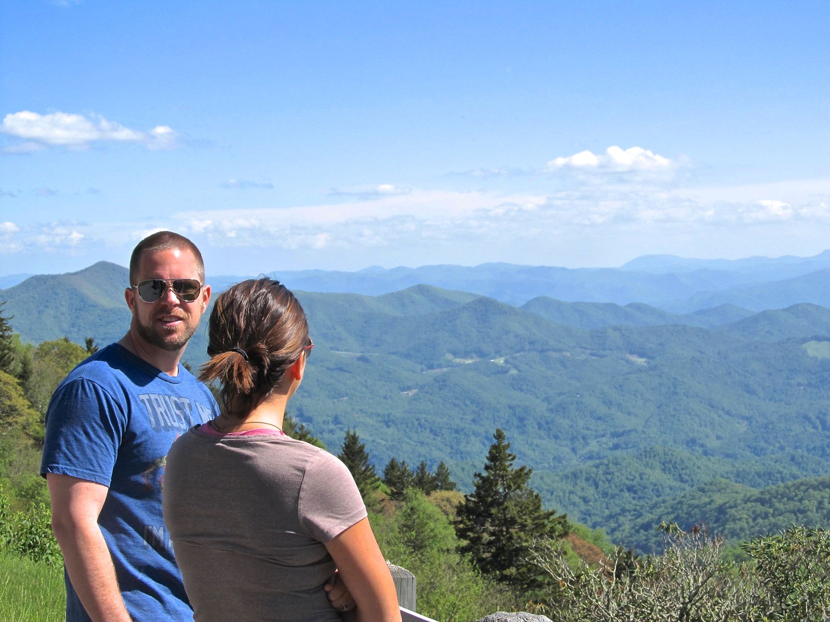 Enjoying the vistas from Waterrock Knob